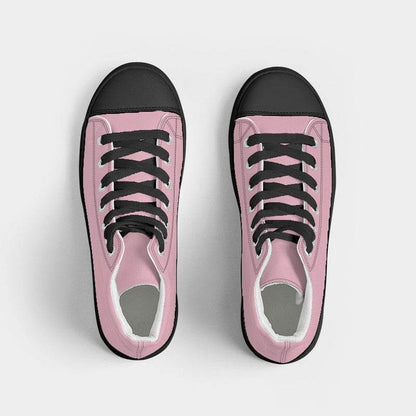 Pastel Pink Women's High-Top Canvas Sneakers (PI-FM-LI) - Top