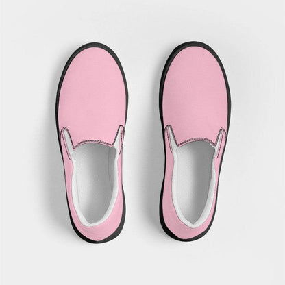 Pastel Pink Women's Slip-On Canvas Sneakers (PI-FM-LI) - Top