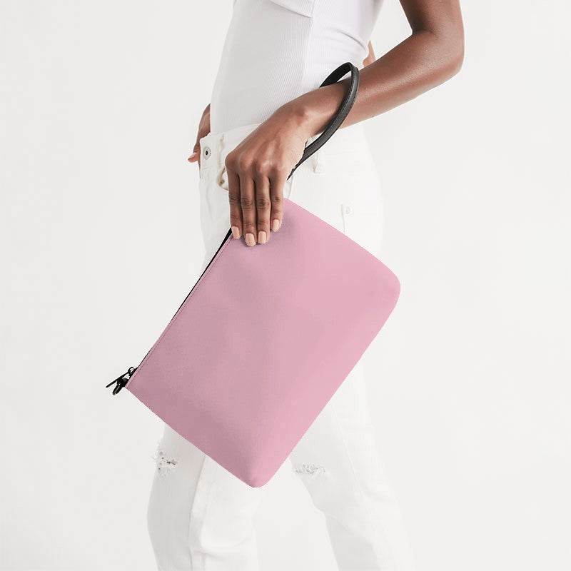 Pastel Pink Zip Pouch (PI-FM-LI) - Side Holding