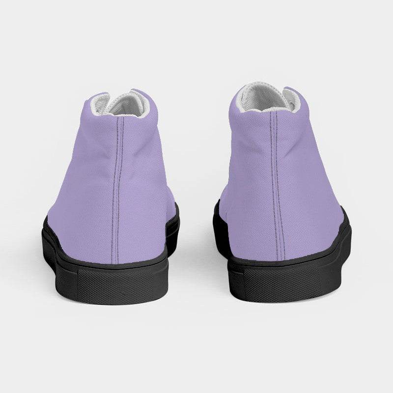 Pastel Purple Men's High-Top Canvas Sneakers (PU-MU-LI) - Back