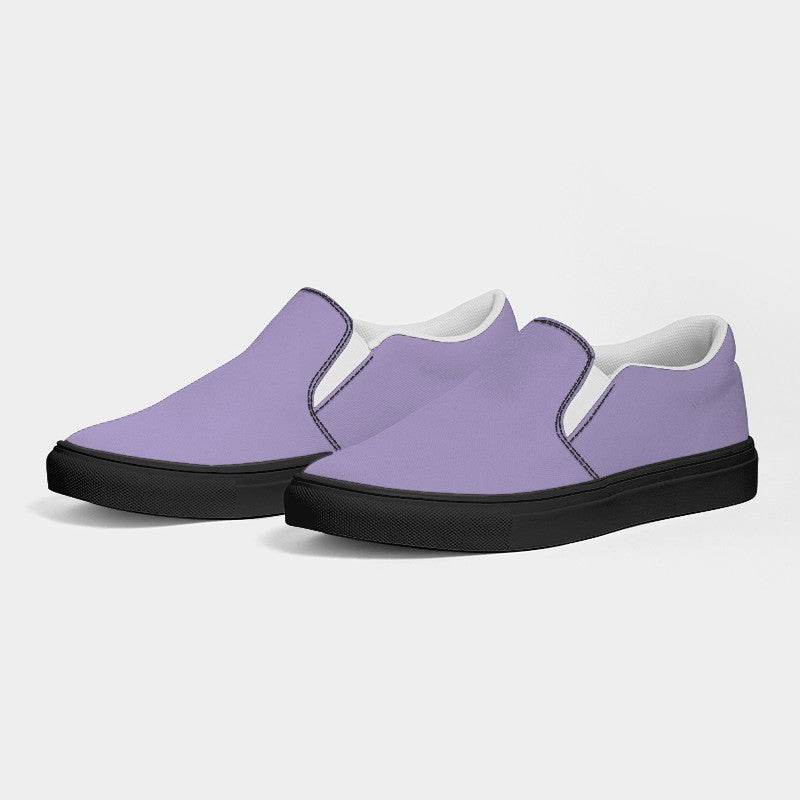 Pastel Purple Men's Slip-On Canvas Sneakers (PU-MU-LI) - Side 3