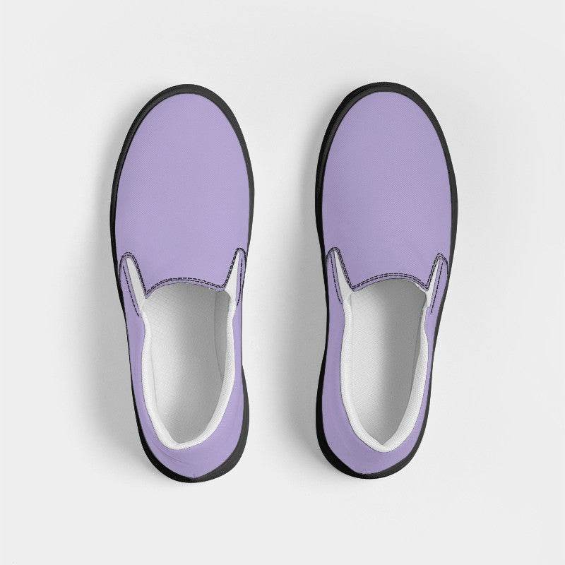 Pastel Purple Men's Slip-On Canvas Sneakers (PU-MU-LI) - Top