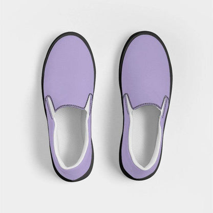 Pastel Purple Men's Slip-On Canvas Sneakers (PU-MU-LI) - Top