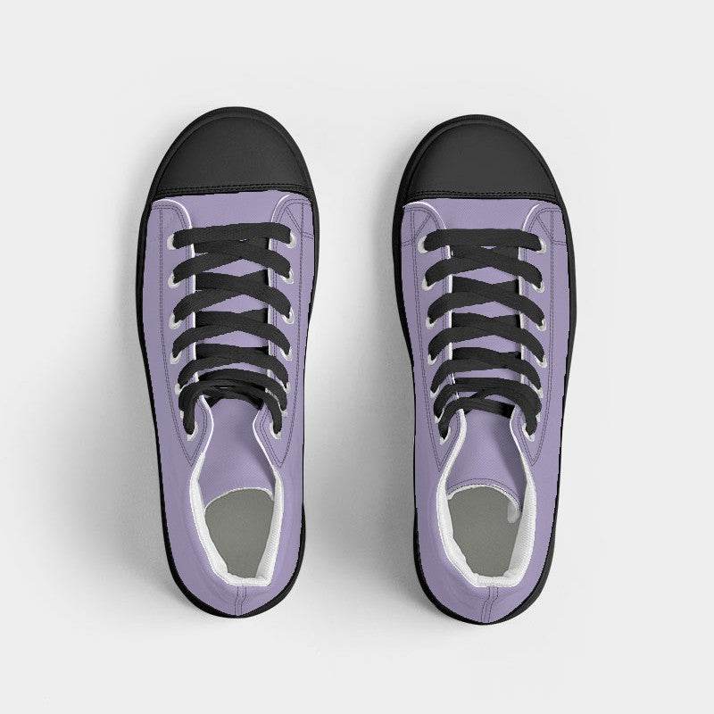 Pastel Purple Women's High-Top Canvas Sneakers (PU-MU-LI) - Top