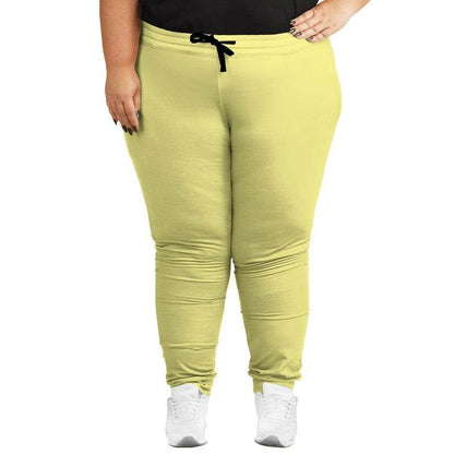Pastel Yellow Joggers PLUS (LY2-ME-LI) - Woman Front PLUS