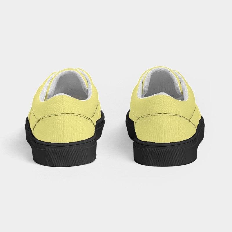 Pastel Yellow Men's Canvas Sneakers (LY2-ME-LI) - Back