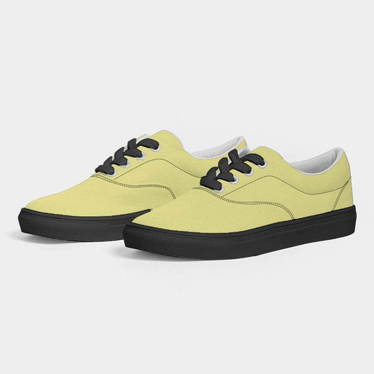 Pastel Yellow Men's Canvas Sneakers (LY2-ME-LI) - Side 3
