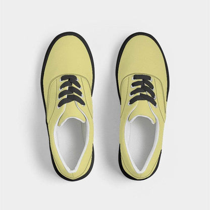 Pastel Yellow Men's Canvas Sneakers (LY2-ME-LI) - Top