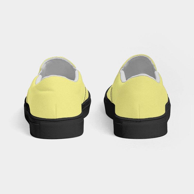Pastel Yellow Men's Slip-On Canvas Sneakers (LY2-ME-LI) - Back