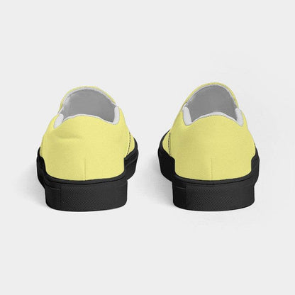Pastel Yellow Men's Slip-On Canvas Sneakers (LY2-ME-LI) - Back
