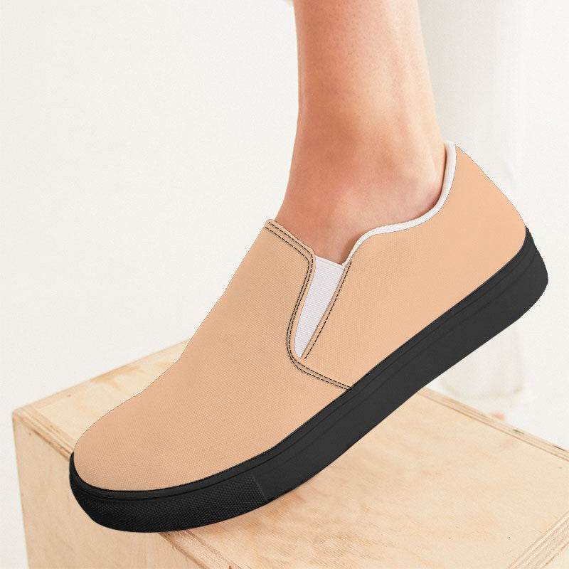 Peach Women's Slip-On Canvas Sneakers (O-MU-LI) - Woman CloseUp