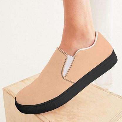 Peach Women's Slip-On Canvas Sneakers (O-MU-LI) - Woman CloseUp