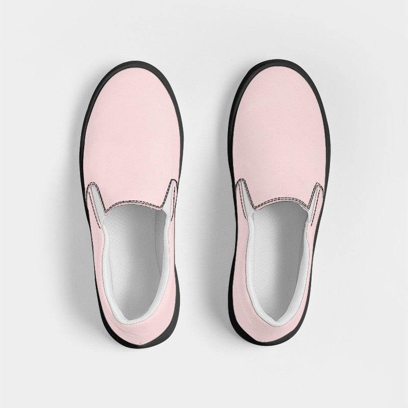 Pearl Pink Men's Slip-On Canvas Sneakers (RPI2-NE-LI) - Top