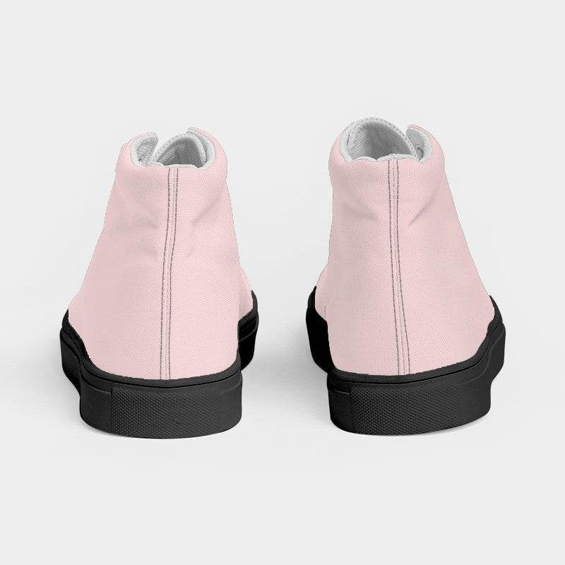 Pearl Pink Women's High-Top Canvas Sneakers (RPI2-NE-LI) - Back