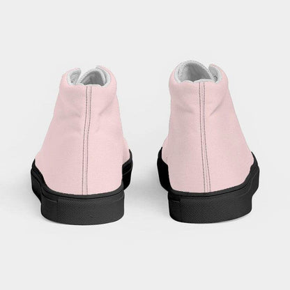 Pearl Pink Women's High-Top Canvas Sneakers (RPI2-NE-LI) - Back