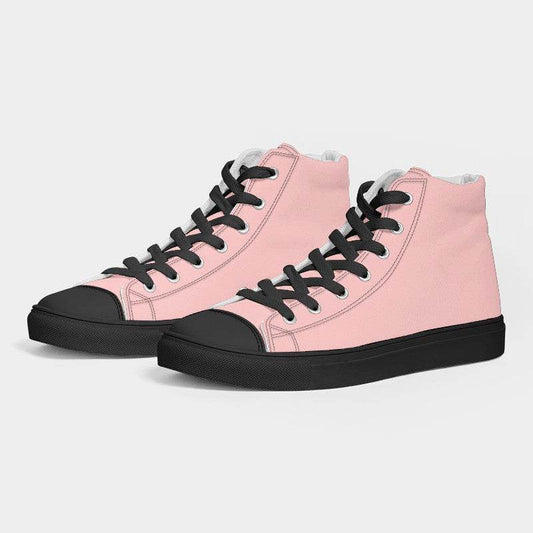 Pearl Pink Women's High-Top Canvas Sneakers (RPI2-NE-LI) - Side 3