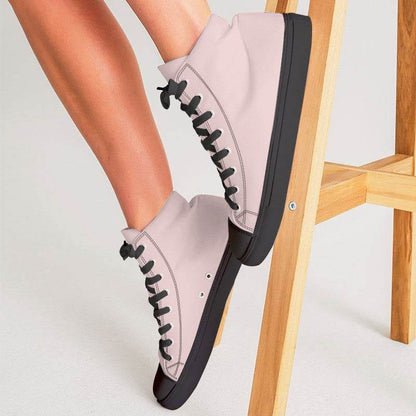 Pearl Pink Women's High-Top Canvas Sneakers (RPI2-NE-LI) - Woman CloseUp