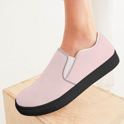 Pearl Pink Women's Slip-On Canvas Sneakers (RPI2-NE-LI) - Woman CloseUp