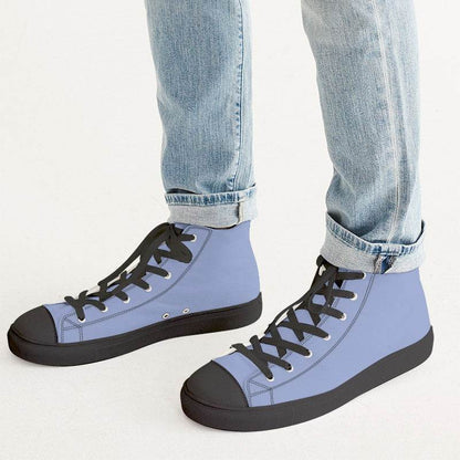 Periwinkle Men's High-Top Canvas Sneakers (I-MU-LI) - Man CloseUp