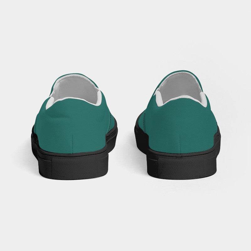 Pine Green Women's Slip-On Canvas Sneakers (CBG3-ME-DE) - Back