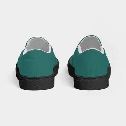 Pine Green Women's Slip-On Canvas Sneakers (CBG3-ME-DE) - Back