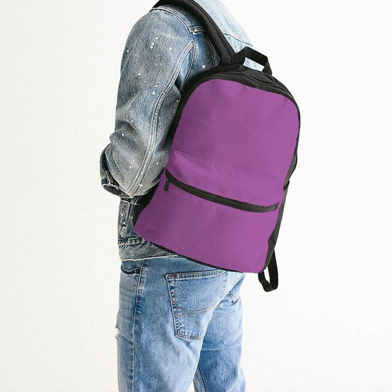 Pink-Purple Canvas Backpack (M-CL-LI) - Man Back CloseUp