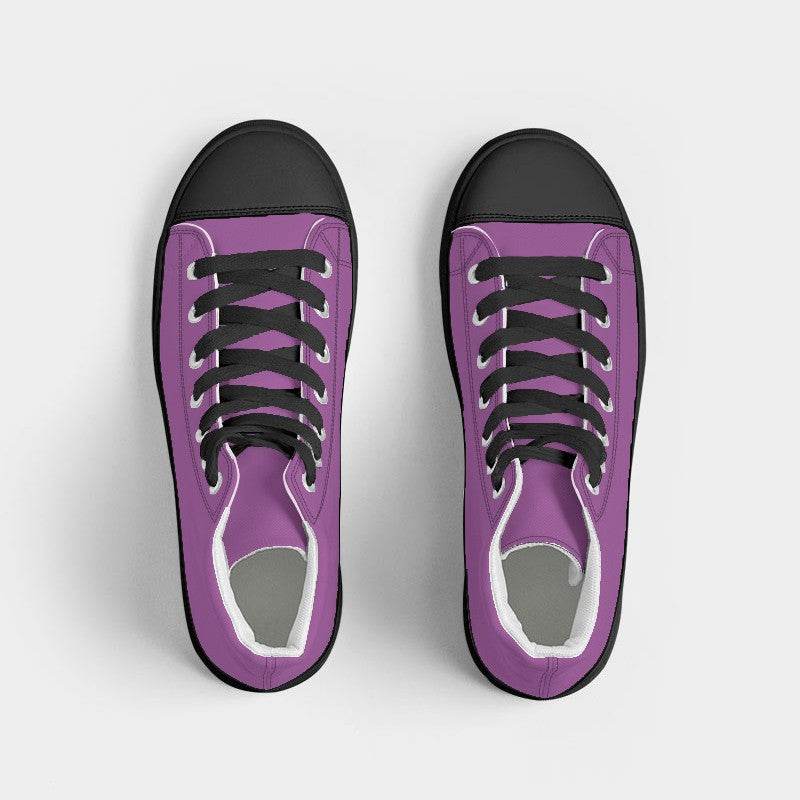 Pink-Purple Men's High-Top Canvas Sneakers (M-CL-LI) - Top