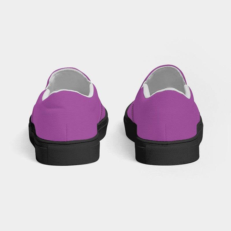 Pink-Purple Women's Slip-On Canvas Sneakers (M-CL-LI) - Back