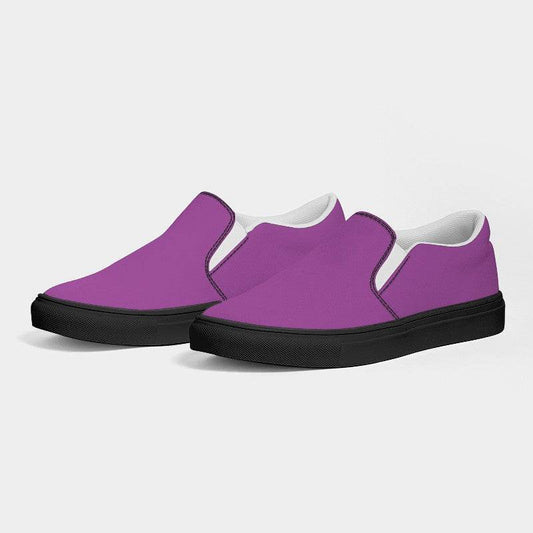 Pink-Purple Women's Slip-On Canvas Sneakers (M-CL-LI) - Side 3