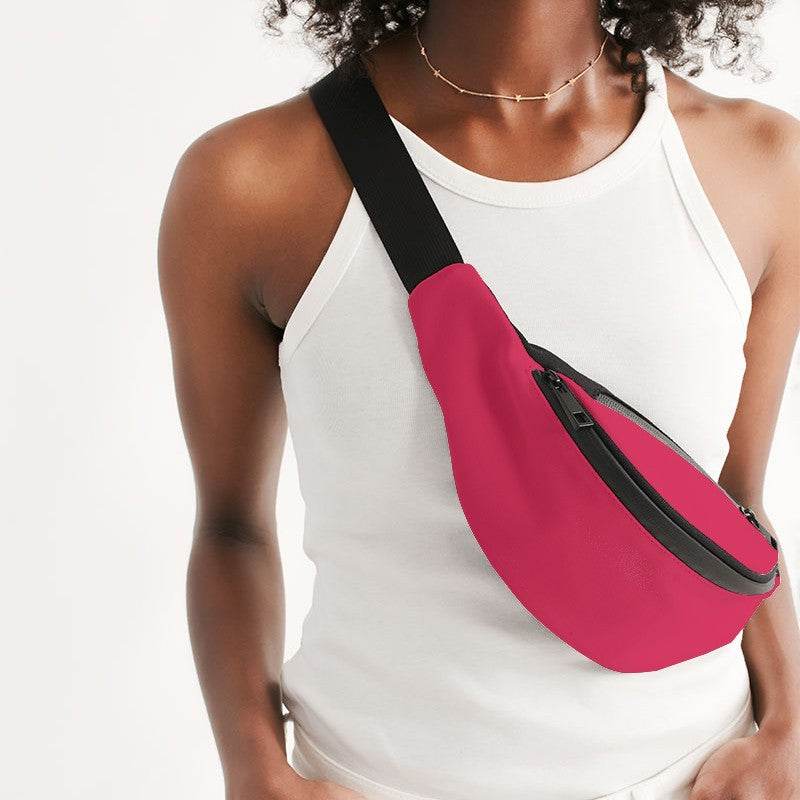 Pink-Red Belt Bag (RPI2-BR-ME) - Woman Front CloseUp