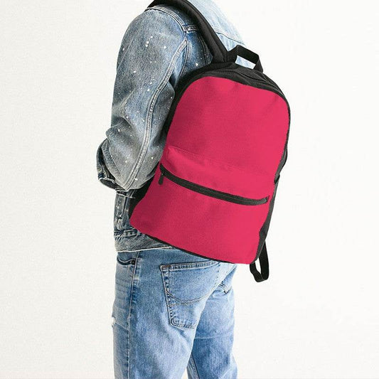 Pink-Red Canvas Backpack (RPI2-BR-ME) - Man Back CloseUp