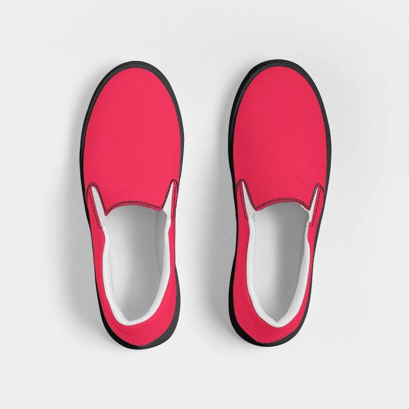 Pink-Red Men's Slip-On Canvas Sneakers (RPI2-BR-ME) - Top