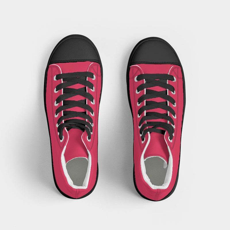Pink-Red Women's High-Top Canvas Sneakers (RPI2-BR-ME) - Top