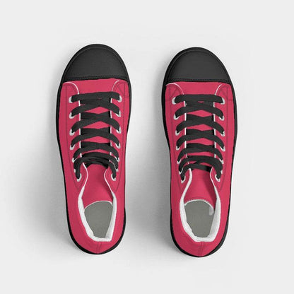 Pink-Red Women's High-Top Canvas Sneakers (RPI2-BR-ME) - Top