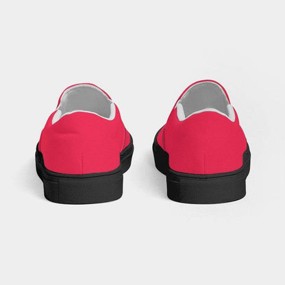 Pink-Red Women's Slip-On Canvas Sneakers (RPI2-BR-ME) - Back