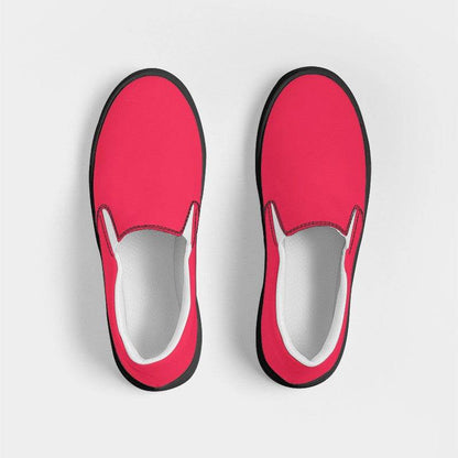 Pink-Red Women's Slip-On Canvas Sneakers (RPI2-BR-ME) - Top