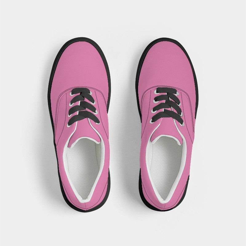 Pink Men's Canvas Sneakers (PIM1-ME-LI) - Top