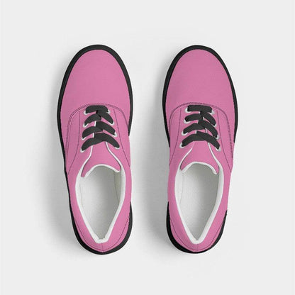 Pink Men's Canvas Sneakers (PIM1-ME-LI) - Top