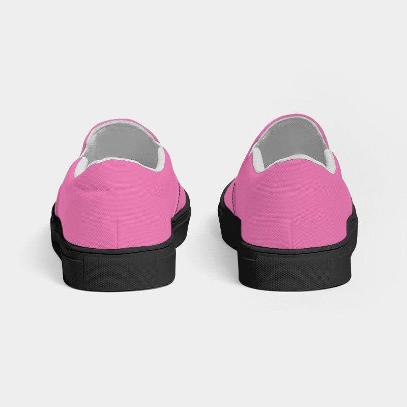 Pink Men's Slip-On Canvas Sneakers (PIM1-ME-LI) - Back