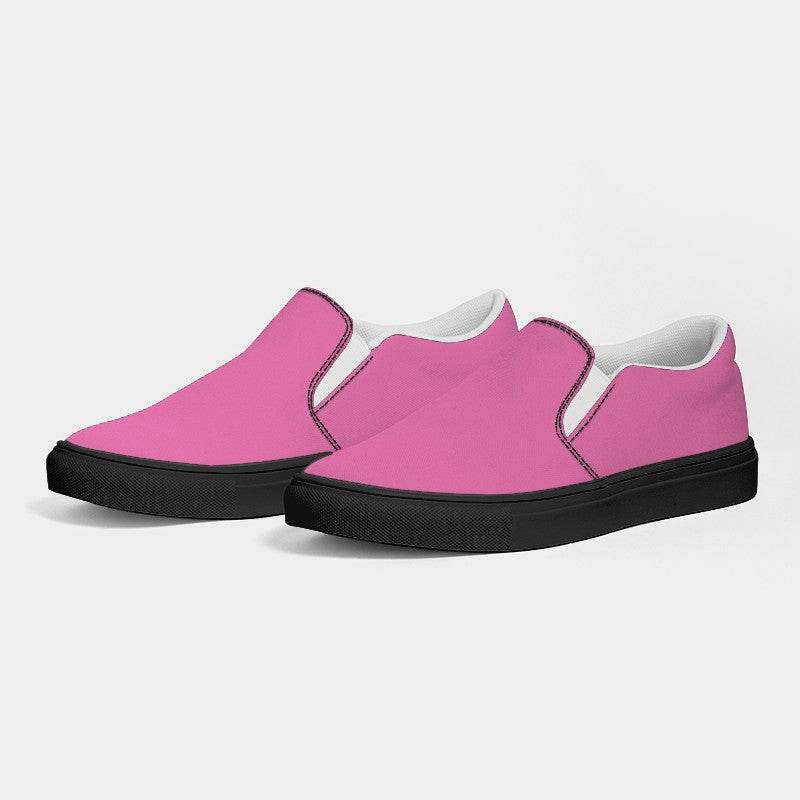 Pink Men's Slip-On Canvas Sneakers (PIM1-ME-LI) - Side 3