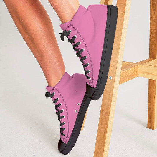 Pink Women's High-Top Canvas Sneakers (PIM1-ME-LI) - Woman CloseUp