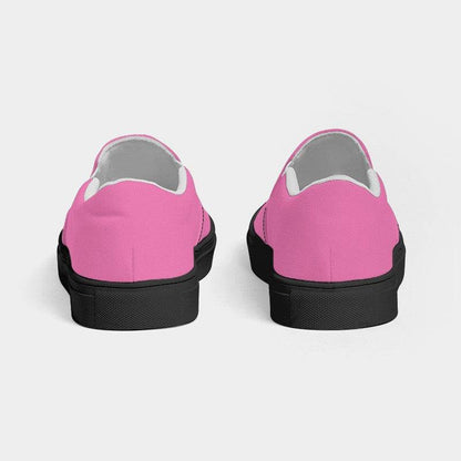 Pink Women's Slip-On Canvas Sneakers (PIM1-ME-LI) - Back