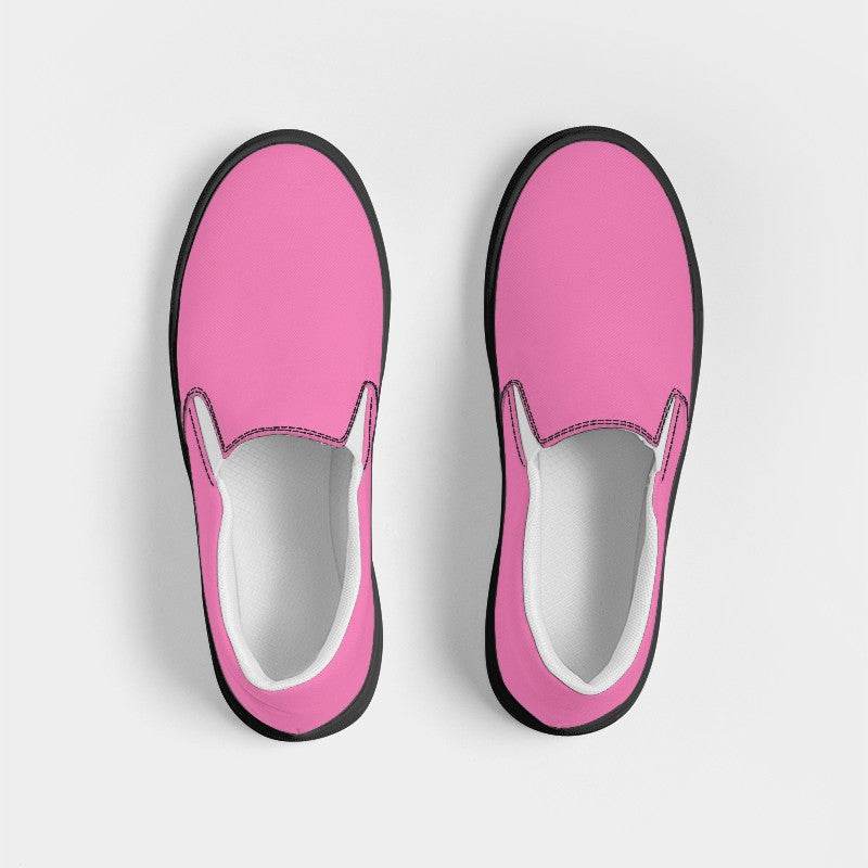 Pink Women's Slip-On Canvas Sneakers (PIM1-ME-LI) - Top
