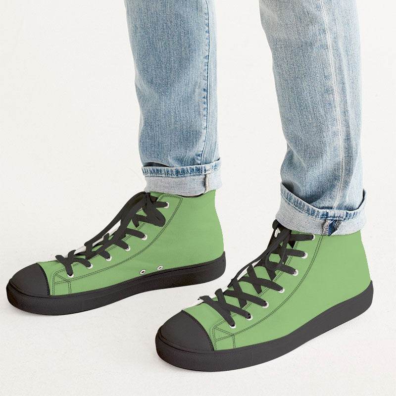 Pistachio Men's High-Top Canvas Sneakers (GL2-ME-ML) - Man CloseUp