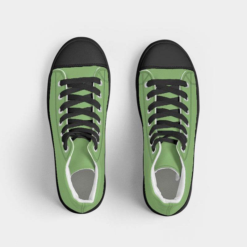 Pistachio Women's High-Top Canvas Sneakers (GL2-ME-ML) - Top