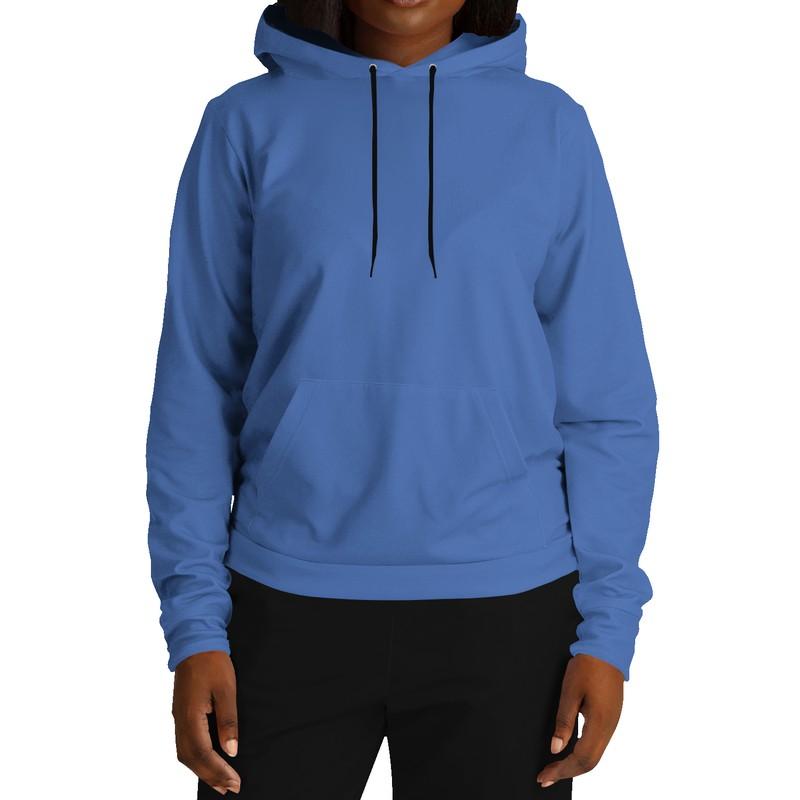 Plain Blue Hoodie (C80M60Y0K0) - Woman Front