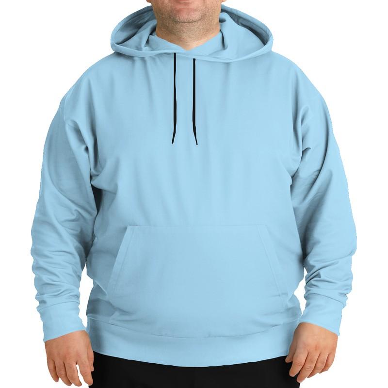 Plain Light Blue Hoodie (C30M0Y0K0) - Man Front PLUS