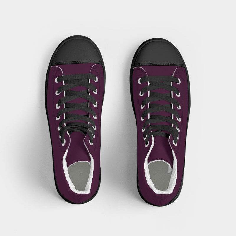 Plum Wine Men's High-Top Canvas Sneakers (PIM2-MU-DE) - Top