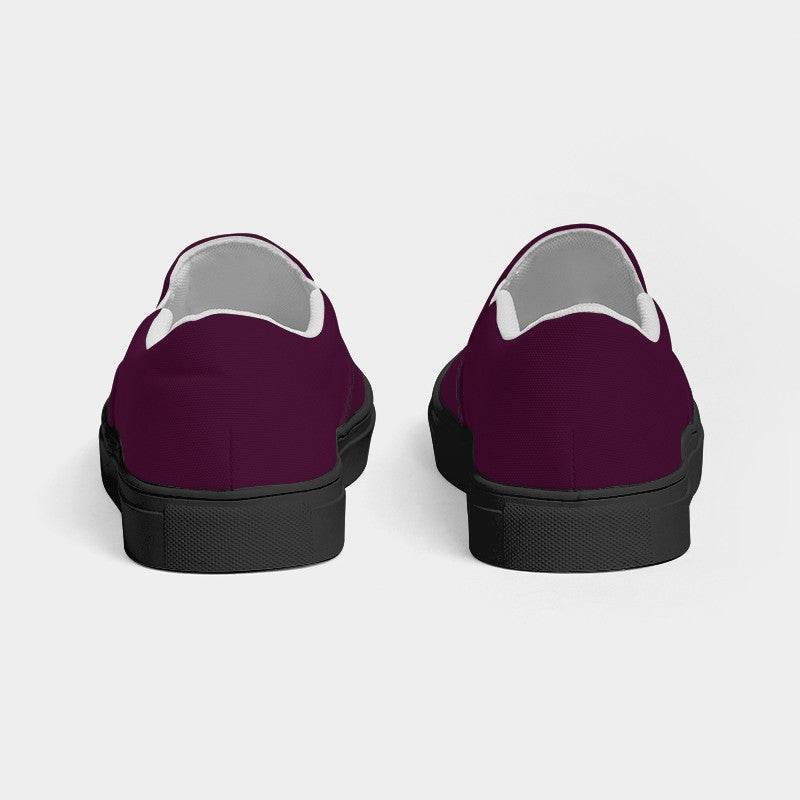 Plum Wine Men's Slip-On Canvas Sneakers (PIM2-MU-DE) - Back