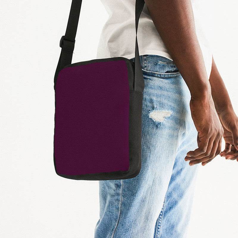 Plum Wine Messenger Pouch (PIM2-MU-DE) - Man Side CloseUp